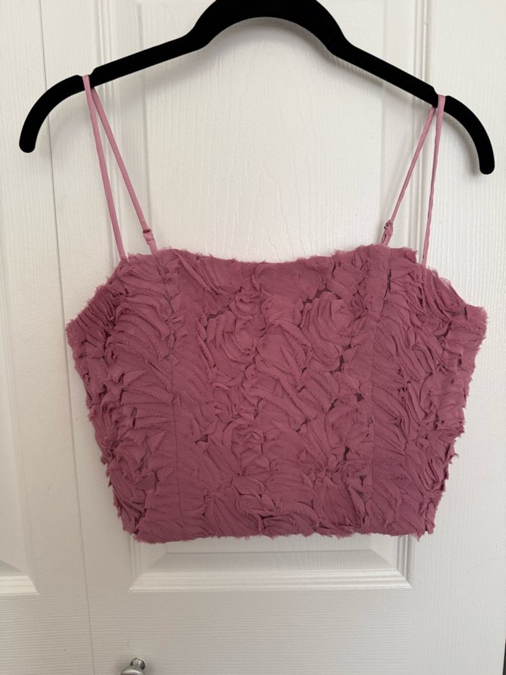 ASTR Women's Dusty Rose Textured Crop Cami Top NWOT size small